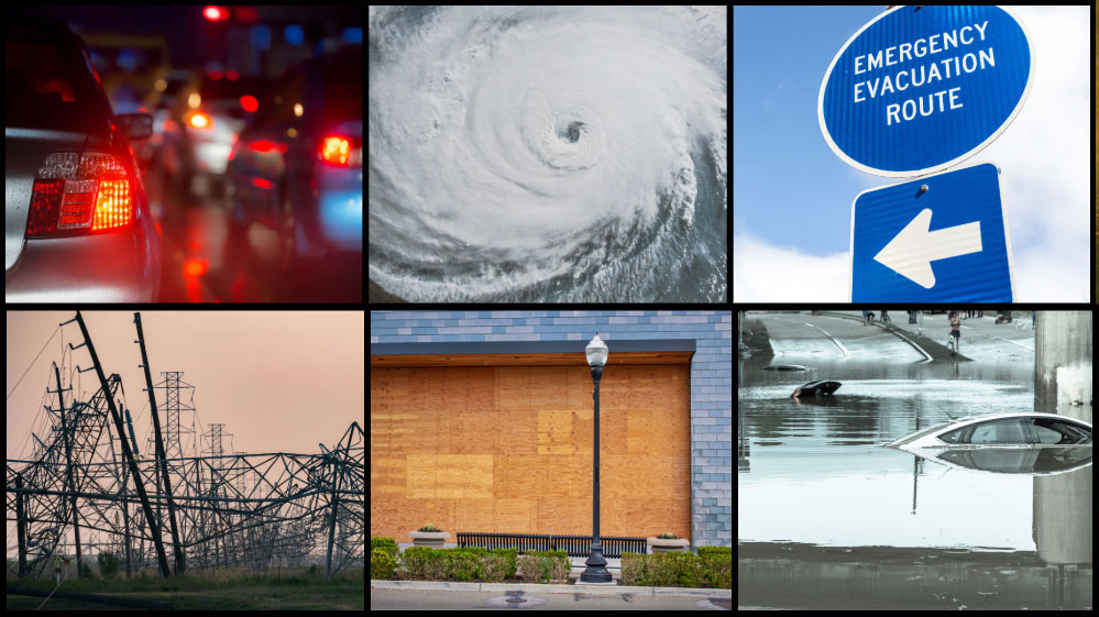 Photo of a hurricane evacuation route sign